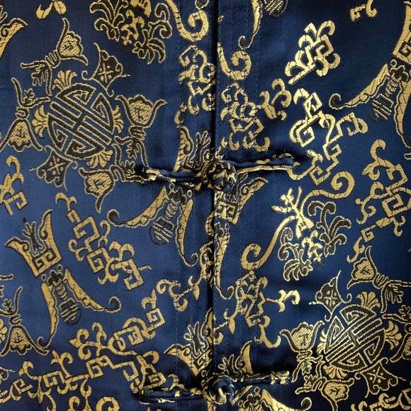 Elegant Blue and Gold Men Changshan - Picture 3 of 4